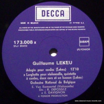 DECCA 173.008-X - Adagio / Larghetto / Ophélie / Fantasie Sur De - Image 3