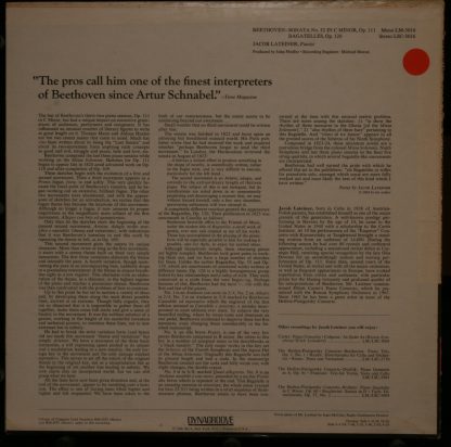 RCA LM 3016 - Beethoven Sonata No. 32 Op. 111, Bagatelles, Op. 1 - Image 2