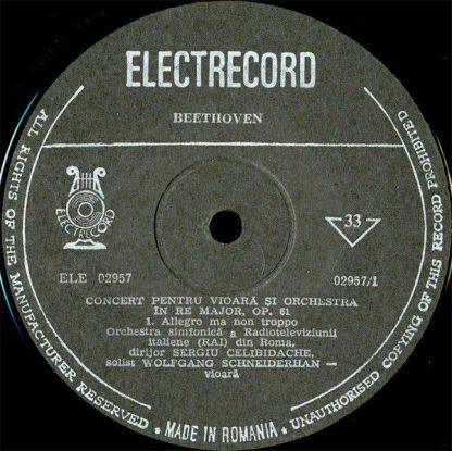 Electrecord ELE 02957 - Concerto For Violin And Orchestra = Conc - Image 3