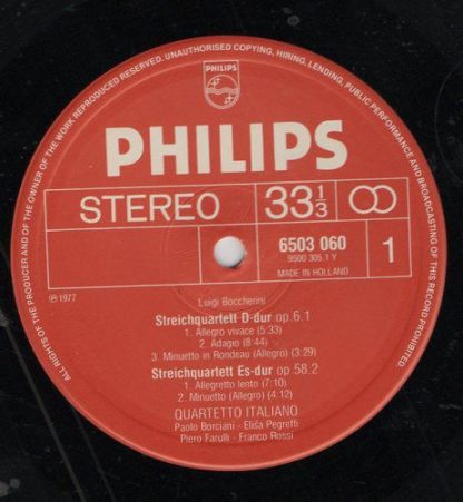 Philips 6503 060 - 3 Streichquartette = String Quartets, Op.6/1 - Image 2