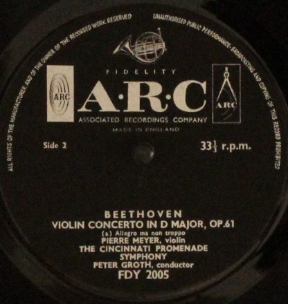 Fidelity Arc Records FDY 2005 - Violin Concerto In D Major, Op. - Image 4