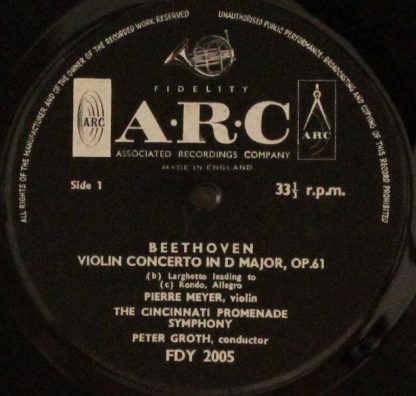 Fidelity Arc Records FDY 2005 - Violin Concerto In D Major, Op. - Image 3