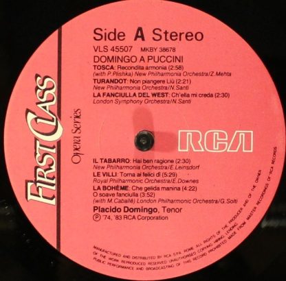 RCA VLS 45507 - Domingo a Puccini - Image 4