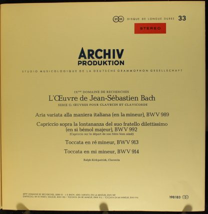 Archiv Produktion 198 183 - Das Schaffen Johann Sebastian Bachs - Image 4