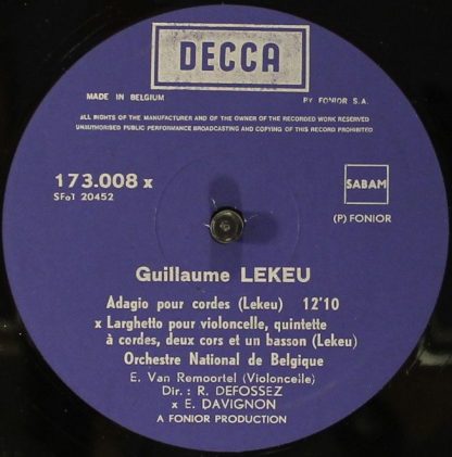 DECCA 173.008-X - Adagio / Larghetto / Ophélie / Fantasie Sur De - Image 4