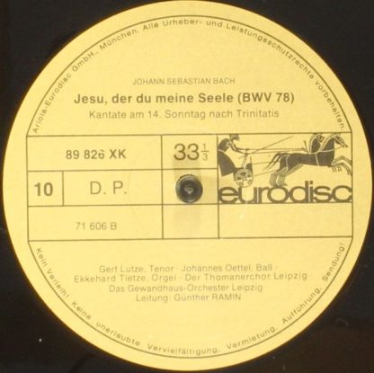 Eurodisc 89822 X - Les Cantates de Bach Vol. 2 - Image 4