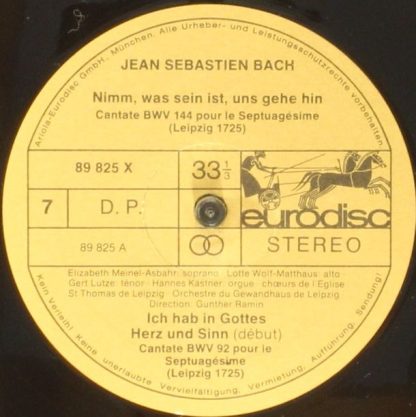 Eurodisc 89822 X - Les Cantates de Bach Vol. 2 - Image 8