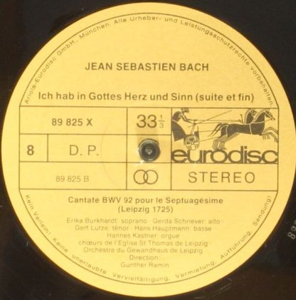 Eurodisc 89822 X - Les Cantates de Bach Vol. 2 - Image 9