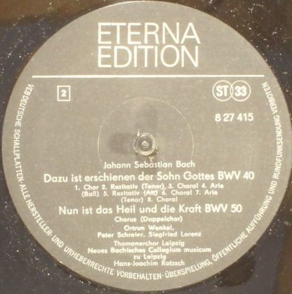 Eterna 8 27 415 - Kantaten (Unser Mund Sei Voll Lachens BWV 110 - Image 4