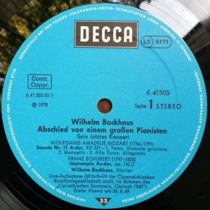 DECCA 6.41 505 AN - Abschied Von Einem Großen Pianisten (Sein Le - Image 7