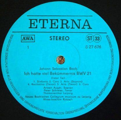 Eterna 8 27 676 - Ich Hatte Viel Bekümmernis Kantate BWV 21 - Image 3