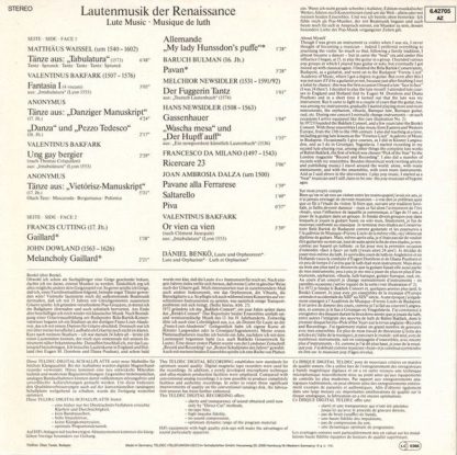 Telefunken 6.42705 AZ - Lautenmusik Der Renaissance • Lute Music - Image 2