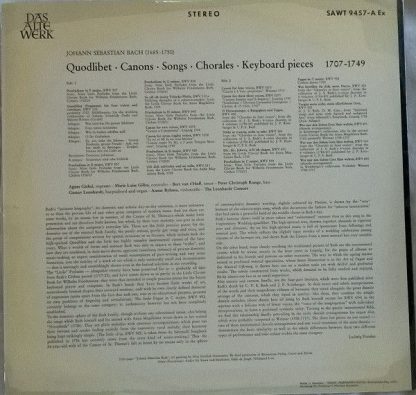 Telefunken SAWT 9457-A Ex - Quodlibet - Canons - Songs - Chorale - Image 2