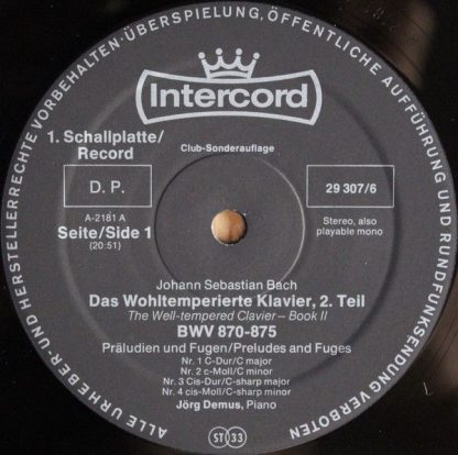 Intercord Ton GmbH 29 307-6 - Das Wohltemperierte Klavier 2. Tei - Image 8