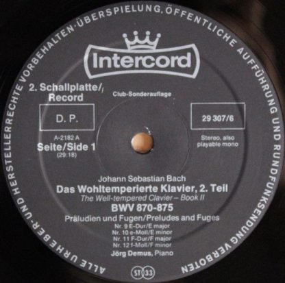 Intercord Ton GmbH 29 307-6 - Das Wohltemperierte Klavier 2. Tei - Image 10