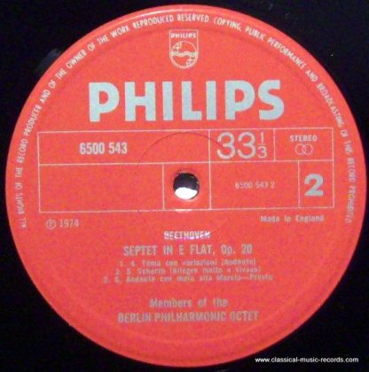 Philips 6500 543 - Septett Op. 20 - Image 3