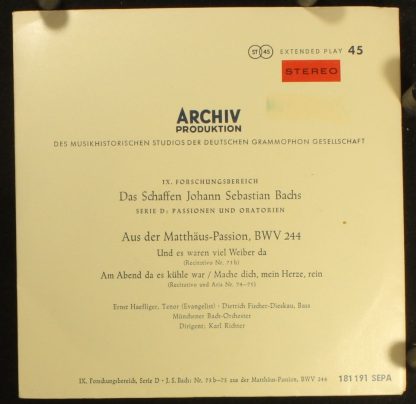 Archiv Produktion 181 191 SEPA - Aus Der Matthäus-Passion, BWV 2