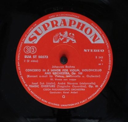 Supraphon SUA ST 50573 - Tragic Overture / Concerto For Violin A - Image 6