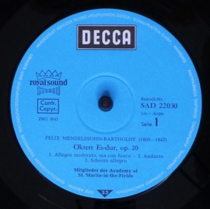 DECCA SAD 22 030 - Mendelssohn Oktett Op. 20 - Boccherini Quinte - Image 3