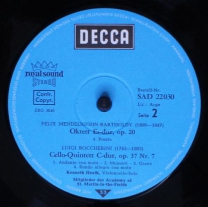 DECCA SAD 22 030 - Mendelssohn Oktett Op. 20 - Boccherini Quinte - Image 4