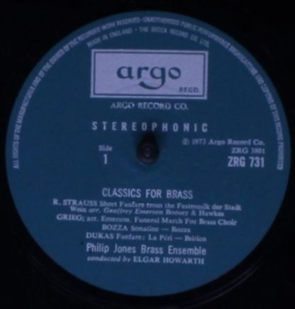 Argo ZRG 731 - Classics For Brass - Image 3