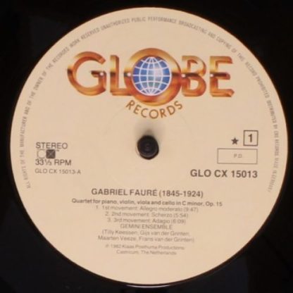 Globe GLO CX 15013 - Piano Quartet in C minor, Op. 15, Piano Qua - Image 3