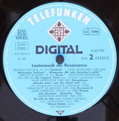 Telefunken 6.42705 AZ - Lautenmusik Der Renaissance • Lute Music - Image 6