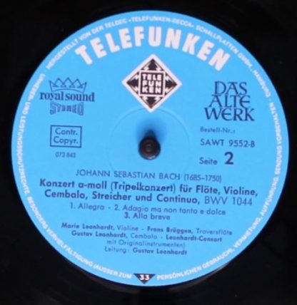 Telefunken SAWT 9552-B - Concerto For Two Harpsichords In C/ Con - Image 4