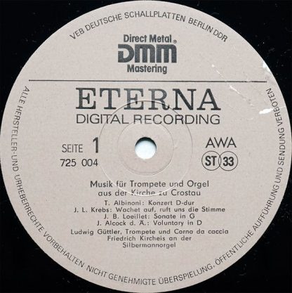 Eterna 725 004 - Musik Für Trompete Und Orgel Aus Der Kirche Zu - Image 3