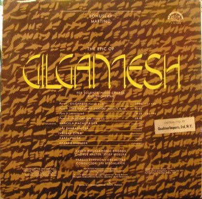 Supraphon 1 12 1808 - The Epic Of Gilgamesh - Image 2