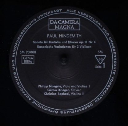 Da Camera Magna SM93808 - Paul Hindemith - Paul Hindemith Bratsc - Image 3