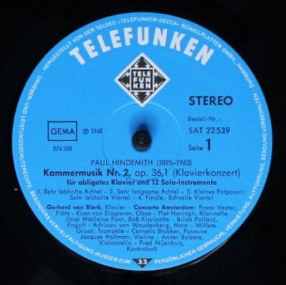 Telefunken SAT 22 539 - Kammermusik Nr. 2 Piano Concerto - Kamme - Image 5