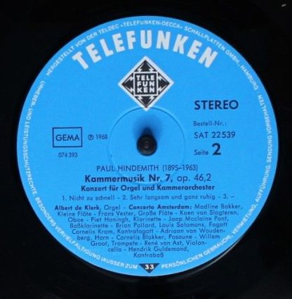 Telefunken SAT 22 539 - Kammermusik Nr. 2 Piano Concerto - Kamme - Image 6