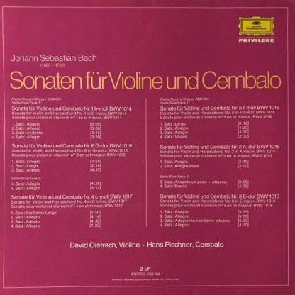 Deutsche Grammophon 2726 002 - Sonaten Für Violine Und Cembalo - Image 4