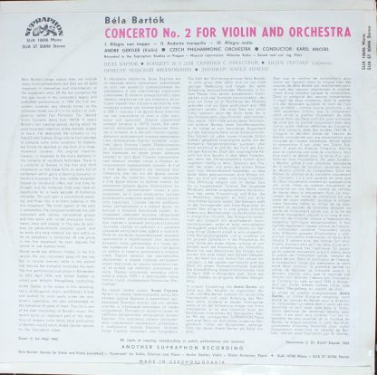 Supraphon SUA 10696 - Violin Concerto No. 2 - Image 2