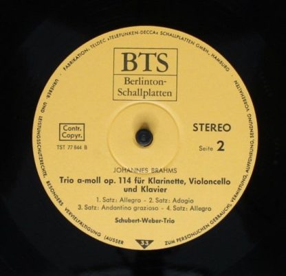 BTS Berlinton-Schallplatten 101 - Trio B-Dur Op. 11 / Trio A-Mol - Image 4