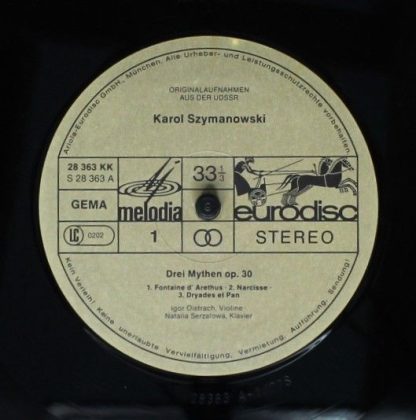 Eurodisc STEREO 28363 KK - Szymanowski Recital - Image 3