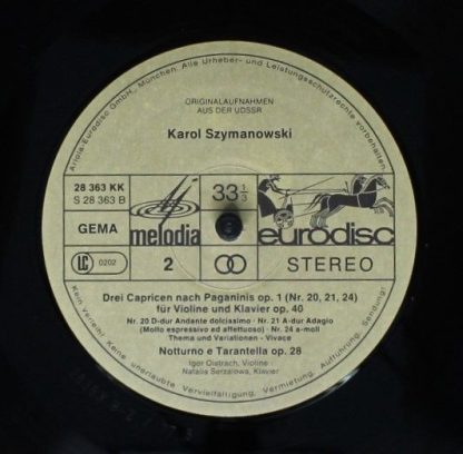 Eurodisc STEREO 28363 KK - Szymanowski Recital - Image 4