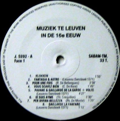 Not On Label J. 5392 - Muziek Te Leuven In De 16e Eeuw - Image 11