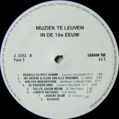 Not On Label J. 5392 - Muziek Te Leuven In De 16e Eeuw - Image 12