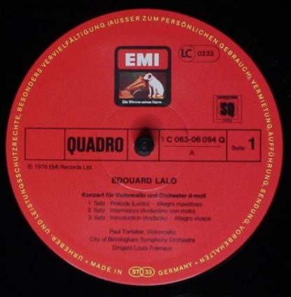 EMI 1C 063-06 094 - Lalo Symphonie Espagnole Cello Concerto - Image 3