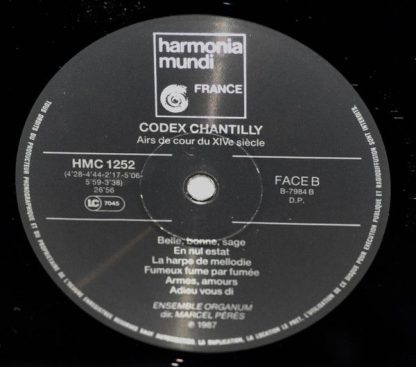 Harmonia Mundi HMC 1252 - Codex Chantilly - Airs De Cour - Image 4