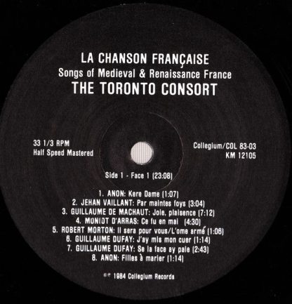 Collegium Records (3) COL83 03 - la Chanson Francaise  Songs Of - Image 3