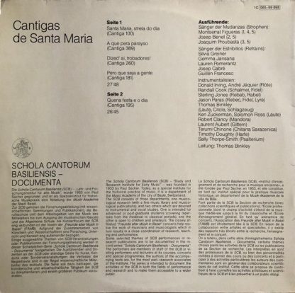 Deutsche Harmonia Mundi 1C 065-99 898 - Cantigas De Santa Maria - Image 2