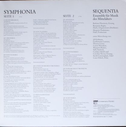 Deutsche Harmonia Mundi HM 745 - Musica Medicina: Symphonialis E - Image 4