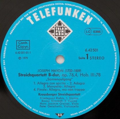 Telefunken 6.42501 AW - Streichquartette Op. 76 Nr.4 »Sonnenaufg - Image 5