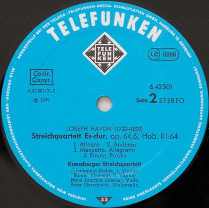 Telefunken 6.42501 AW - Streichquartette Op. 76 Nr.4 »Sonnenaufg - Image 6