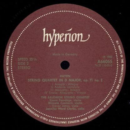 hyperion A66065 - String Quartets (Op 71 No 1 In B Flat • Op 71 - Image 4