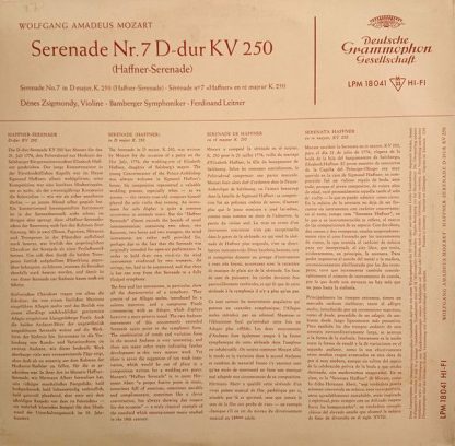 Deutsche Grammophon 18041 LPM - Serenade Nr.7 D-Dur KV 250 (Haff - Image 2