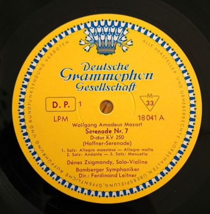 Deutsche Grammophon 18041 LPM - Serenade Nr.7 D-Dur KV 250 (Haff - Image 3